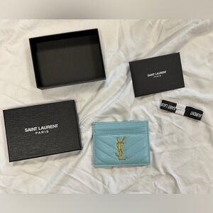 YSL Blue Card Holder